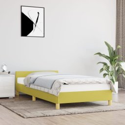 vidaXL vidaXL Rama łóżka z zagłówkiem, zielona, 100x200 cm, obita tkaniną