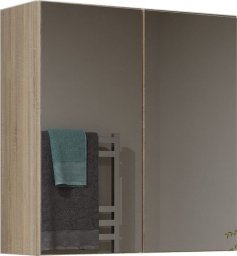 Topeshop Szafka łazienkowa, wisząca, lustro, Pola, 60x22x60 cm, dąb sonoma, mat